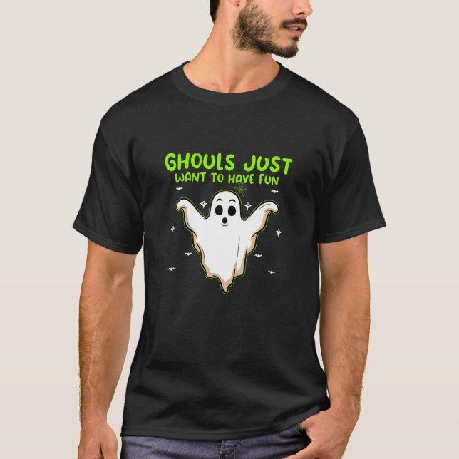 Camiseta Decoraciones divertidas de ghost Halloween Party (Anverso)