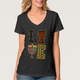 Camiseta Decoraciones Feliz Kwanzaa Amor Copa de Unidad Kin