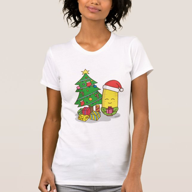 Camiseta Decoraciones lindas del árbol de navidad del maíz (Anverso)