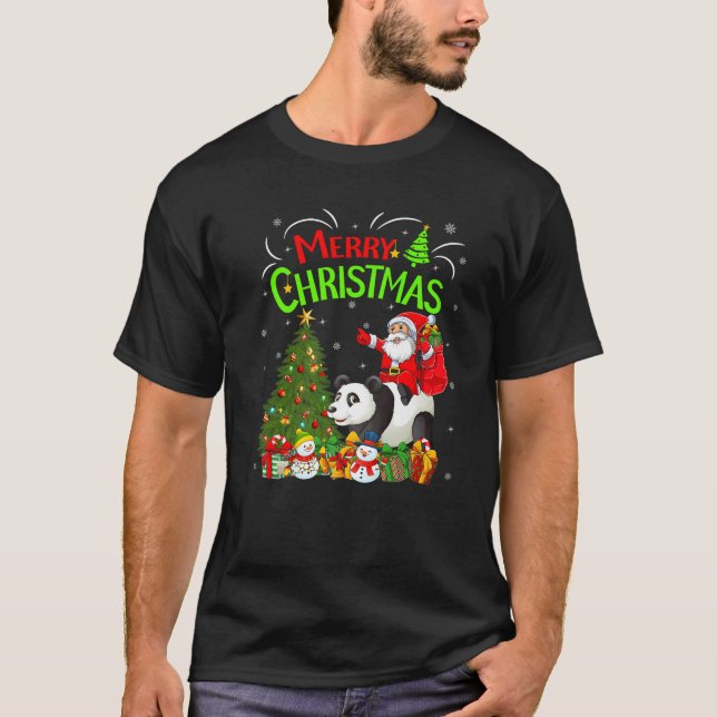 Camiseta Decoraciones navideñas Arbol iluminando Santa Ridi (Anverso)