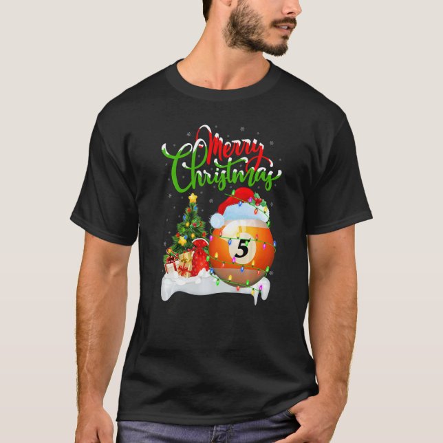 Camiseta Decoraciones navideñas de Billiards Santa Billiard (Anverso)