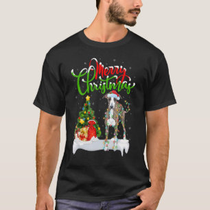 Camiseta Decoraciones navideñas de perro de los grises de S