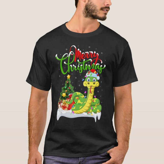 Camiseta Decoraciones navideñas de serpientes en Santa Navi (Anverso)