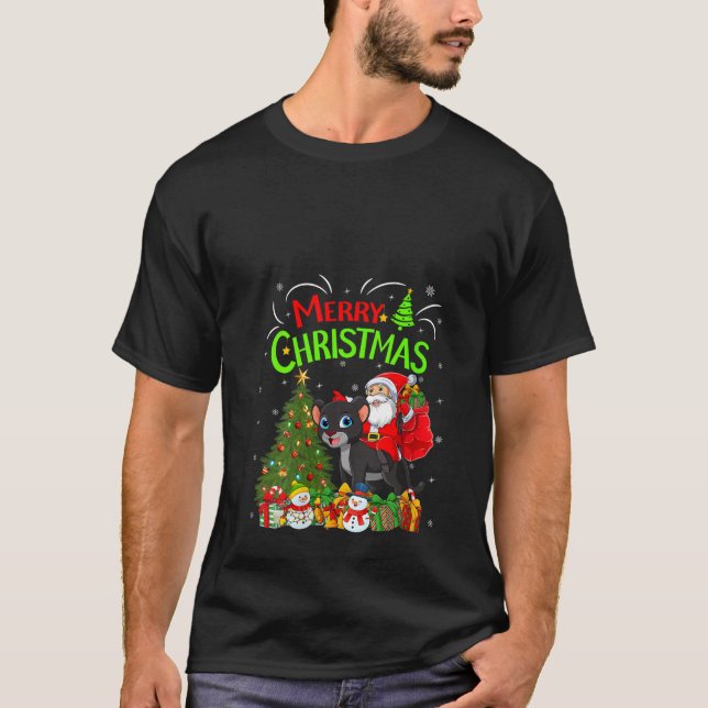 Camiseta Decoraciones navideñas El árbol ilumina el pantano (Anverso)