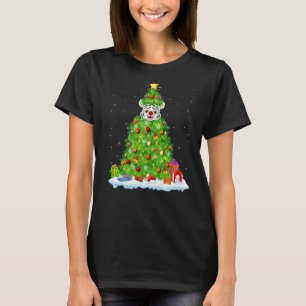 Camiseta Decoraciones navideñas iluminan Santa White Tiger 