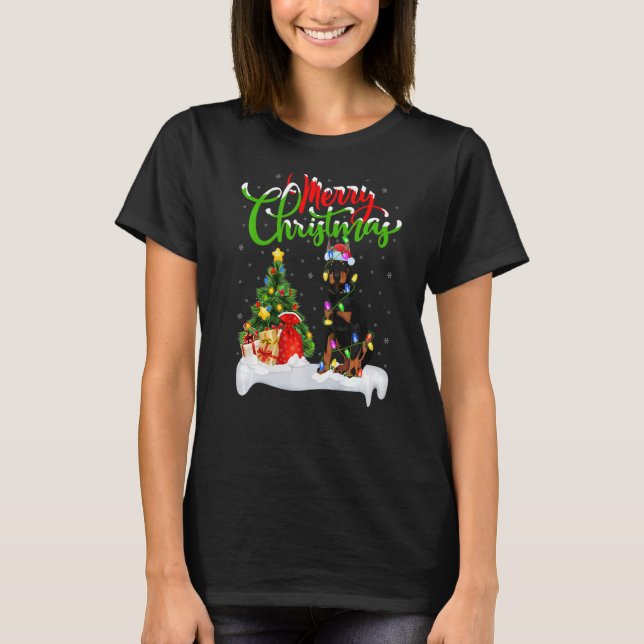 Camiseta Decoraciones navideñas Navidades de perro de Santa (Anverso)
