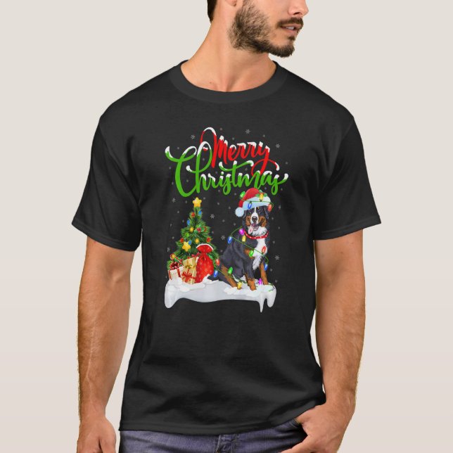 Camiseta Decoraciones navideñas Santa Bernese Montaña Dog C (Anverso)