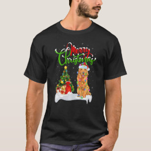 Camiseta Decoraciones navideñas Santa Golden Retriever Dog