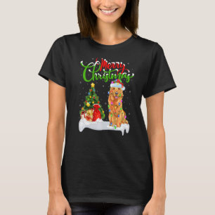 Camiseta Decoraciones navideñas Santa Golden Retriever Dog 