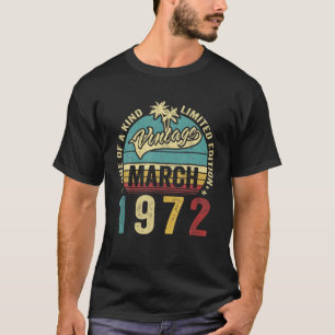Camiseta Decoraciones Vintage De 50 Años De Marzo De 1972 5