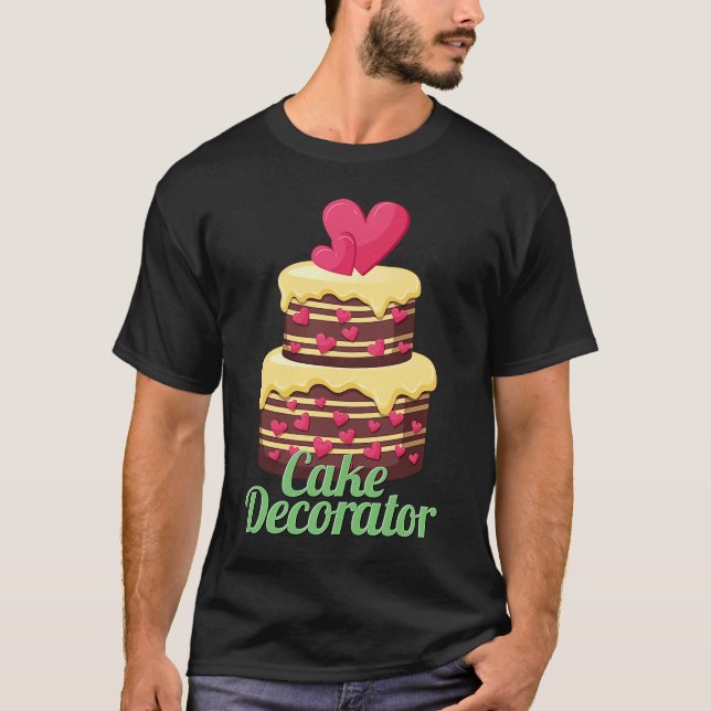 Camiseta Decorador de pasteles Baker Baking Cake (Anverso)