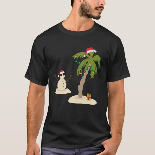 Camiseta Decorated Christmas Palm Tree Tropical Xmas Coconu (Anverso)