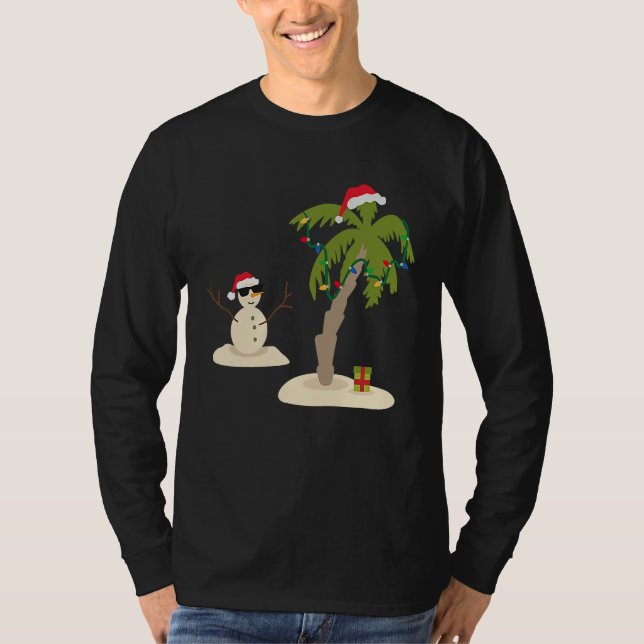 Camiseta Decorated Christmas Palm Tree Tropical Xmas Coconu (Anverso)