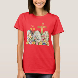 Camiseta decorativa de Huevo de Pascua de la Cruz