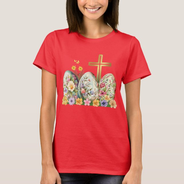 Camiseta decorativa de Huevo de Pascua de la Cruz  (Anverso)