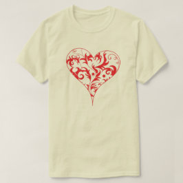 Camiseta decorativa de Valentine en el corazón