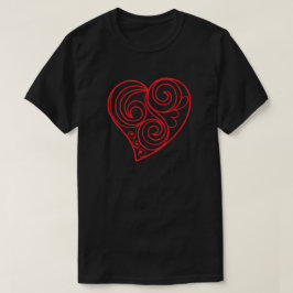 Camiseta decorativa de Valentine en el corazón