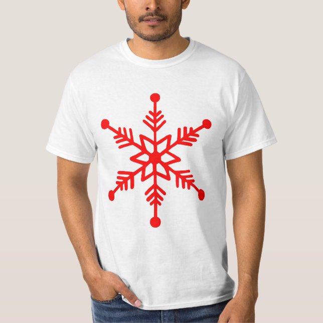 Camiseta decorativa festiva con copo de nieve. (Anverso)