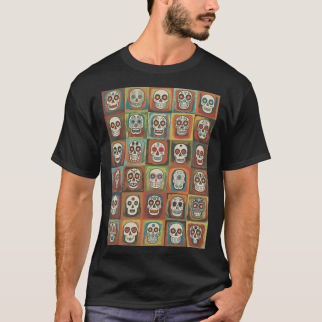 Camiseta Decorative paint Skull Collection Mexican Folk (Anverso)