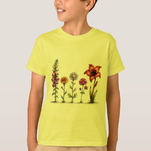 Camiseta Dedalera Caléndula Aster Geranio Amarilis Flores