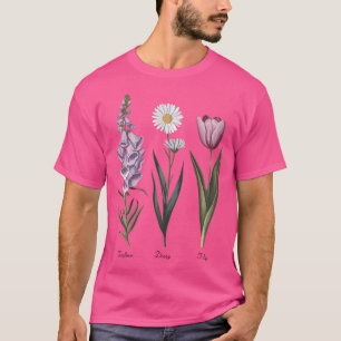 Camiseta Dedalera Margarita Tulipán Floral Botánico Flores