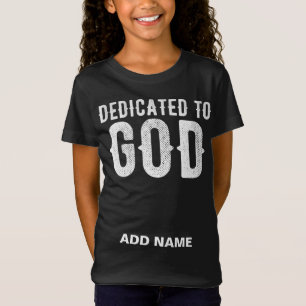 CAMISETA DEDICADO A DIOS PERSONALIZABLE BLANCO GUAY
