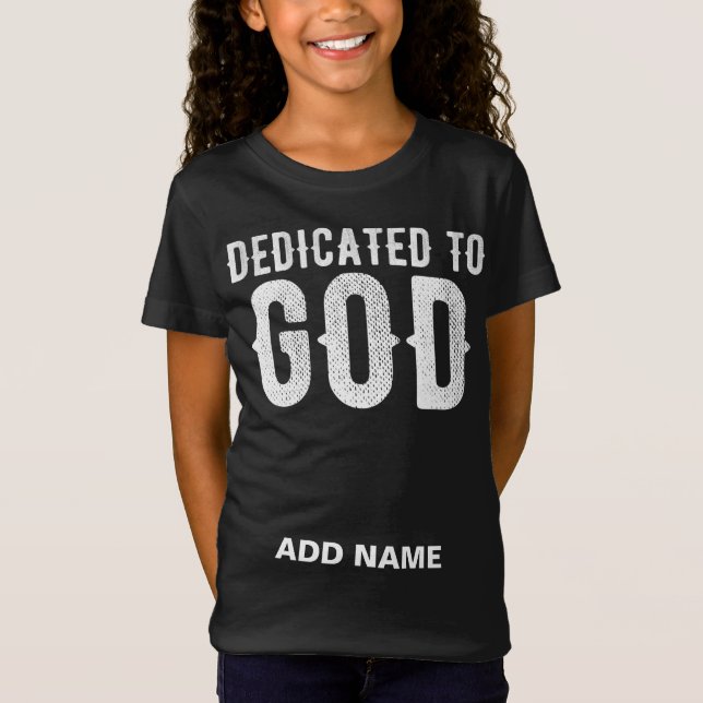 CAMISETA DEDICADO A DIOS PERSONALIZABLE BLANCO GUAY (Anverso)
