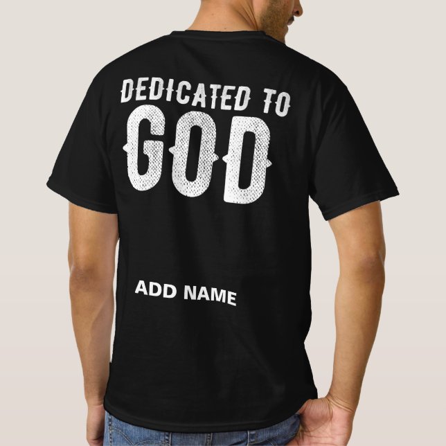CAMISETA DEDICADO A DIOS PERSONALIZABLE BLANCO GUAY (Reverso)