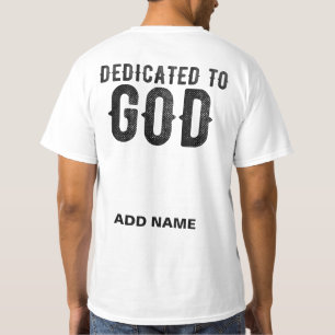 CAMISETA DEDICADO A DIOS PERSONALIZABLE GUAY TEXTO NEGRO