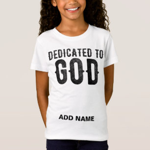 CAMISETA DEDICADO A DIOS PERSONALIZABLE GUAY TEXTO NEGRO