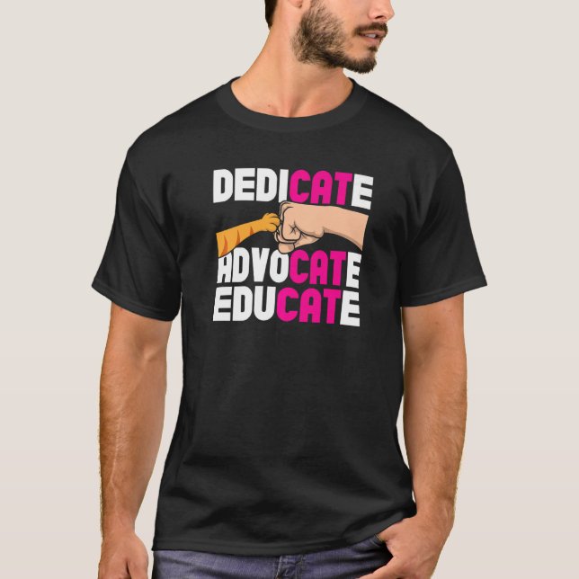 Camiseta Dedicado a educar al rescate de gatos de rescate a (Anverso)