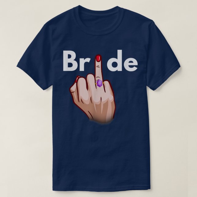 Camiseta Dedo Anular de la Novia Compromiso Boda Despedida  (Diseño del anverso)