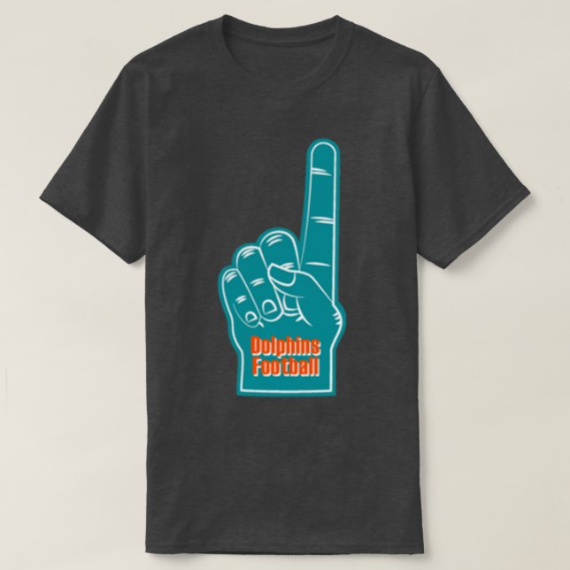 Camiseta Dedo de espuma de delfines de Miami (Diseño del anverso)
