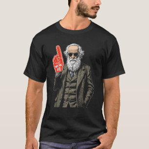 Camiseta Dedo de espuma divertido de Charles Darwin número