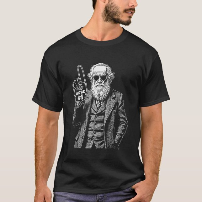 Camiseta Dedo de espuma divertido de Charles Darwin número  (Anverso)