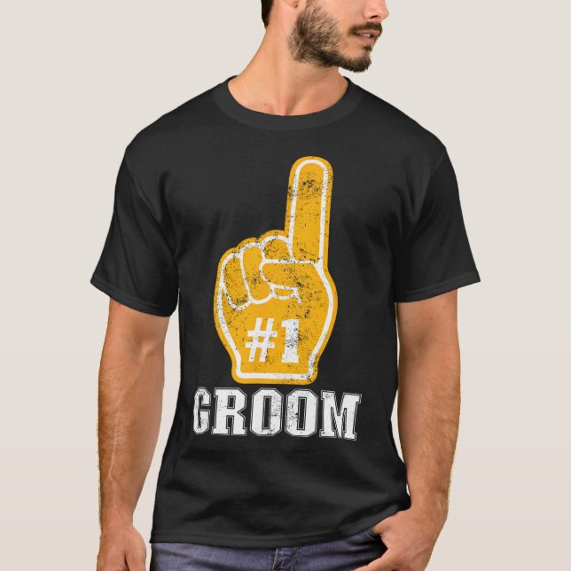 Camiseta Dedo de espuma naranja para despedida de soltero N (Anverso)