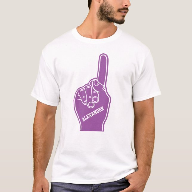 Camiseta Dedo de espuma Purple Deportivo Personalizado (Anverso)