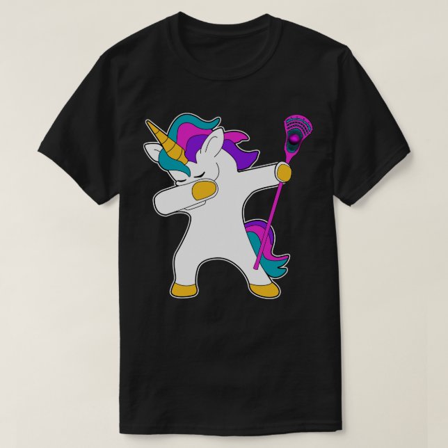 Camiseta Dedo de Lacrosse Lax dabbing Unicorn Gift Fan (Diseño del anverso)
