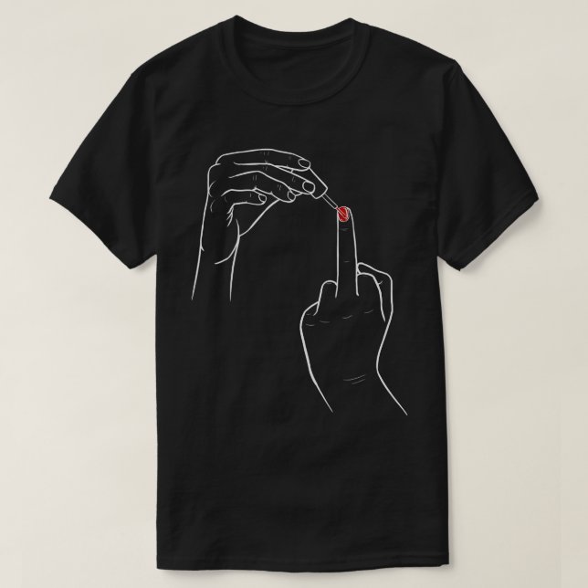 Camiseta Dedo medio con Nail Polaco mejor amigo BFF Sti (Diseño del anverso)
