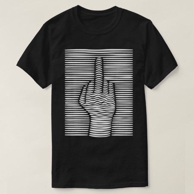 Camiseta Dedo medio de efecto 3D divertido (Diseño del anverso)