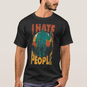 Camiseta Dedo medio de pie grande odio a la gente Sasquatch