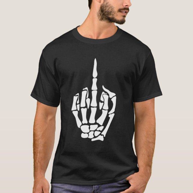 Camiseta Dedo medio esqueleto (Anverso)