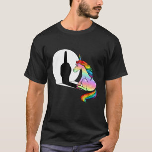 Camiseta Dedo Medio Unicornio Para Mujeres Sarcasmo Gracios