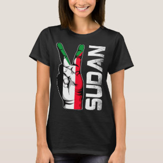 Camiseta Dedos de la bandera de Sudán de victoria patriótic