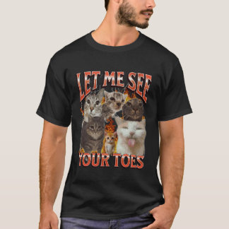 Camiseta Dedos De Los Pies Gato Divertido Meme Bootleg Gráf