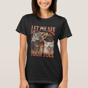 Camiseta Dedos De Los Pies Gato Divertido Meme Bootleg Gráf