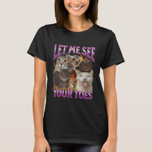 Camiseta Dedos De Los Pies Gato Divertido Meme Bootleg Gráf