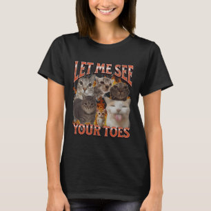 Camiseta Dedos De Los Pies Gato Divertido Meme Bootleg Gráf