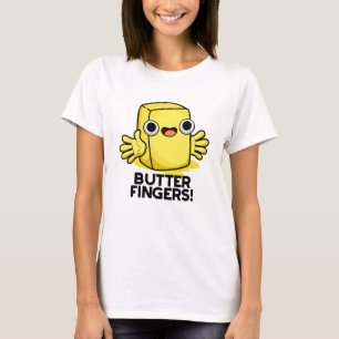 Camiseta Dedos de Mantequilla Divertido Bollo de comida con