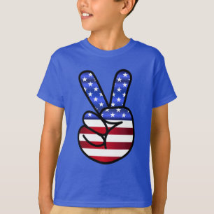 Camiseta Dedos patrióticos de paz